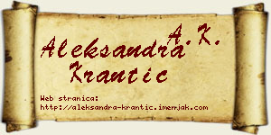 Aleksandra Krantić vizit kartica